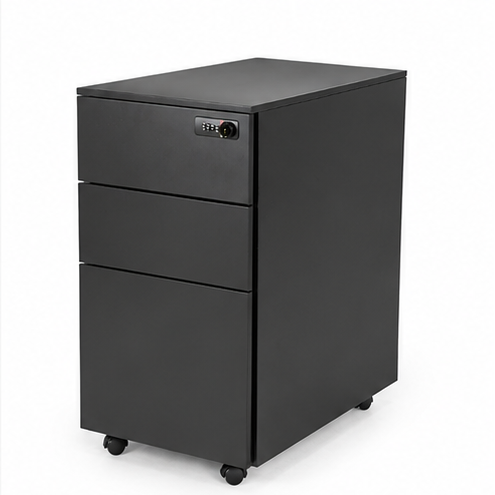 Pedestal - Mobile – 3 Drawer - Black